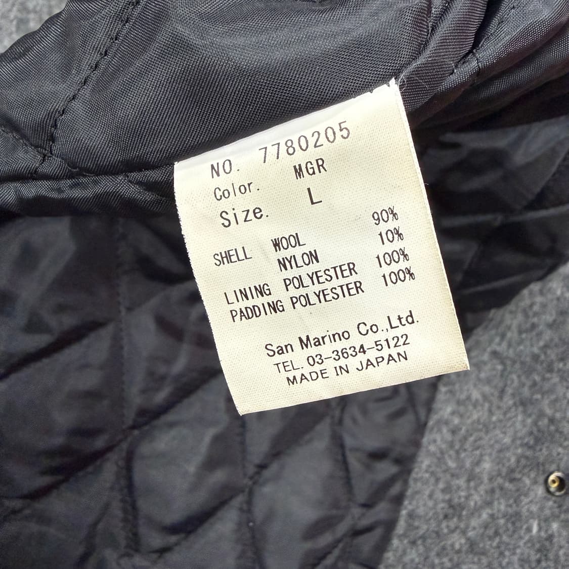 (L)JPN 벤데이비스 Bendavis 울 바시티 자켓(차콜) 상품이미지4