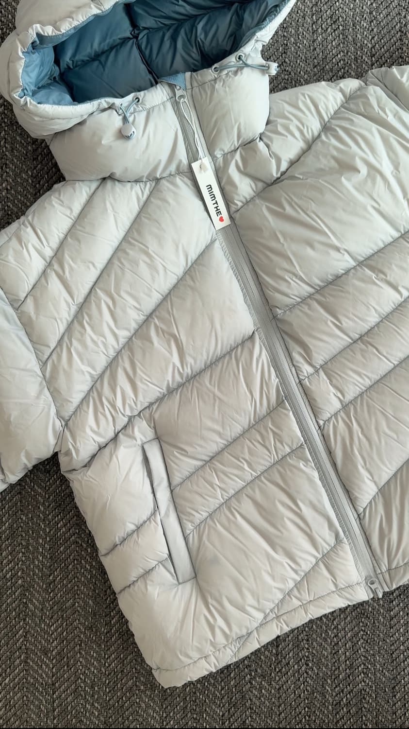 언박싱 제품💨 밈더워드로브 다이애그널 라이닝 다운 점퍼 (2사이즈) 상품이미지3