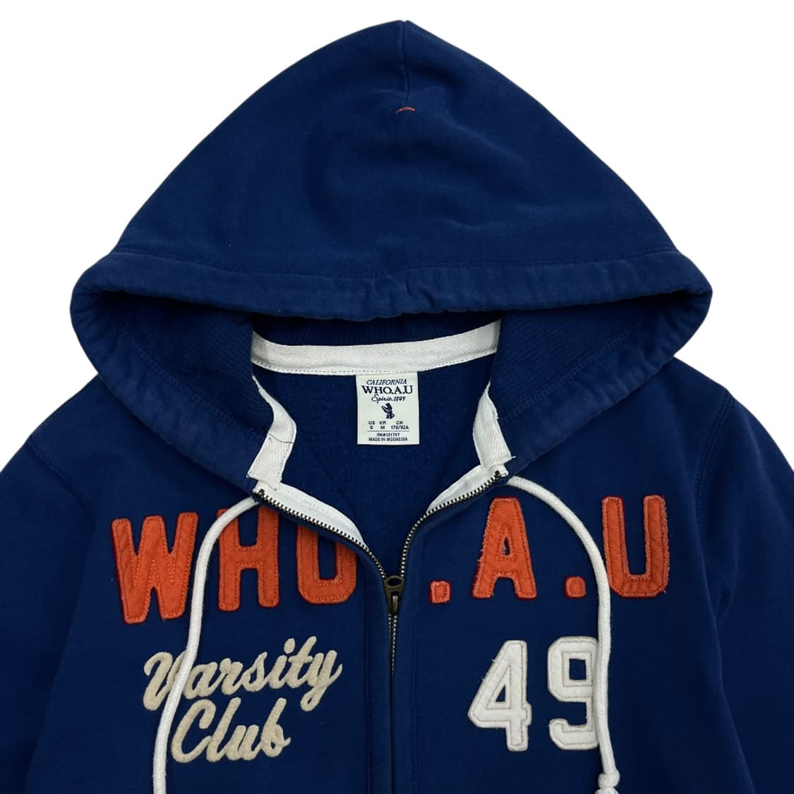 후아유 센터로고 딥블루 후드집업 M 상품이미지5