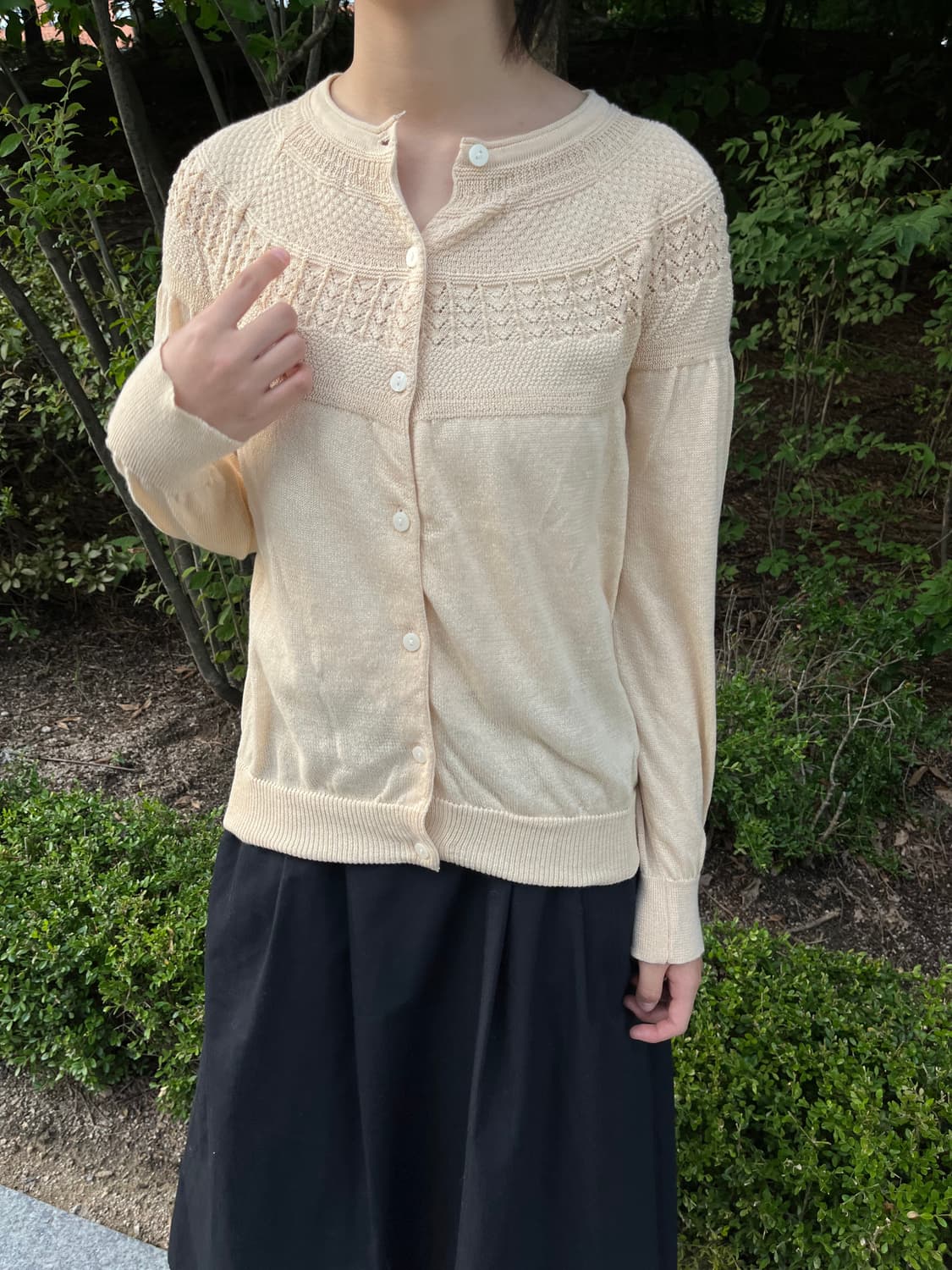 Yellow Jacquard Cardigan 상품이미지1
