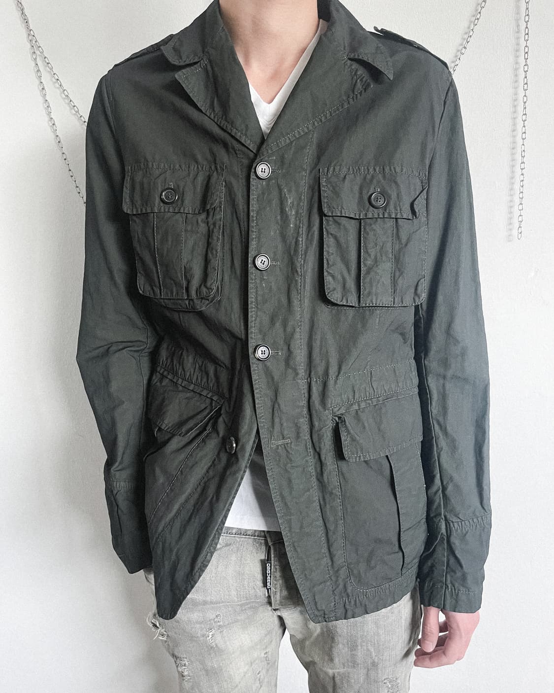 디스퀘어드2 14SS 아미그린 밀리터리 4포켓 자켓 상품이미지1