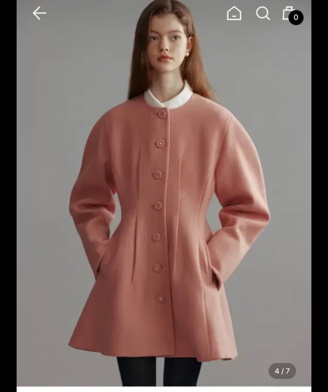 앤유 트라팔가 볼륨 코트 핑크 1 상품이미지1