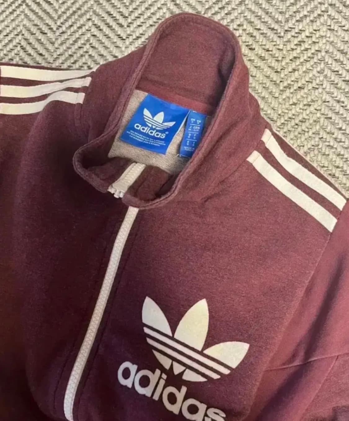 아디다스 해외판 희귀 대장급 버건디 빅파이어버드 코튼 져지 S 상품이미지3