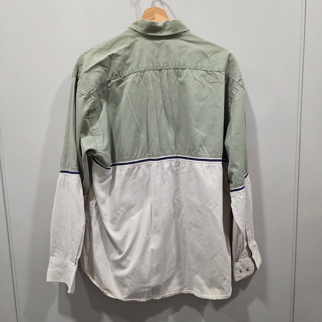 실턴(SHILTON) 배색 빈티지 코튼 셔츠 상품이미지4