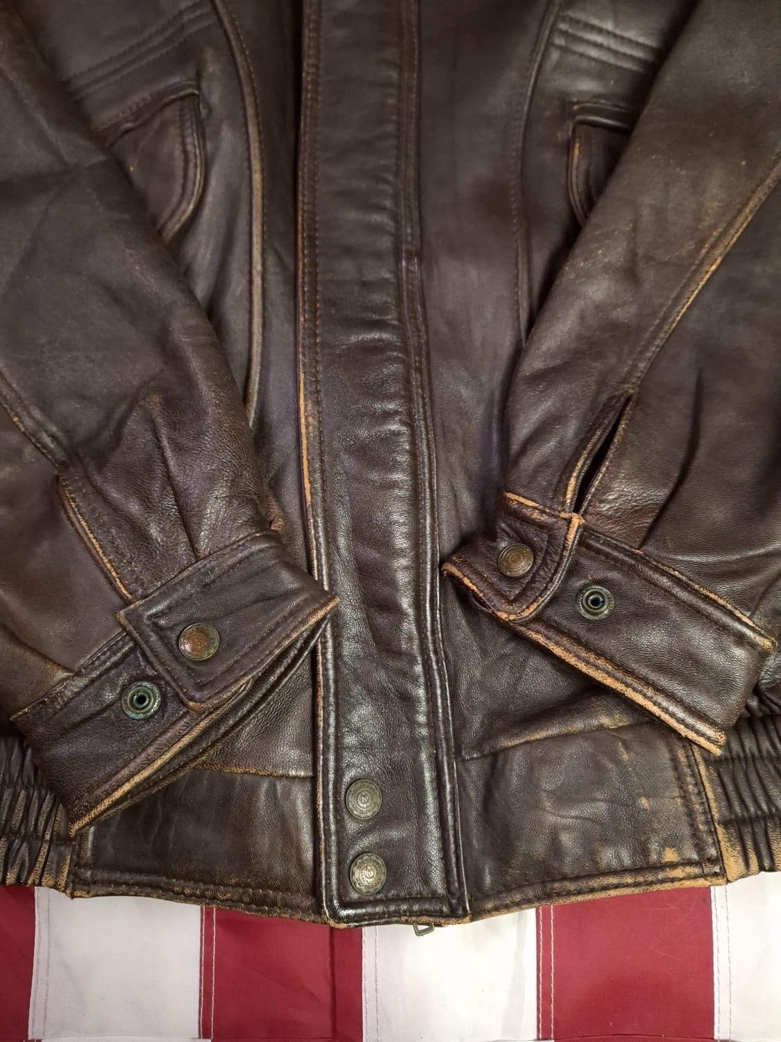 90's 일본판 ZUFLOLO 리얼레더 봄버 자켓 상품이미지4