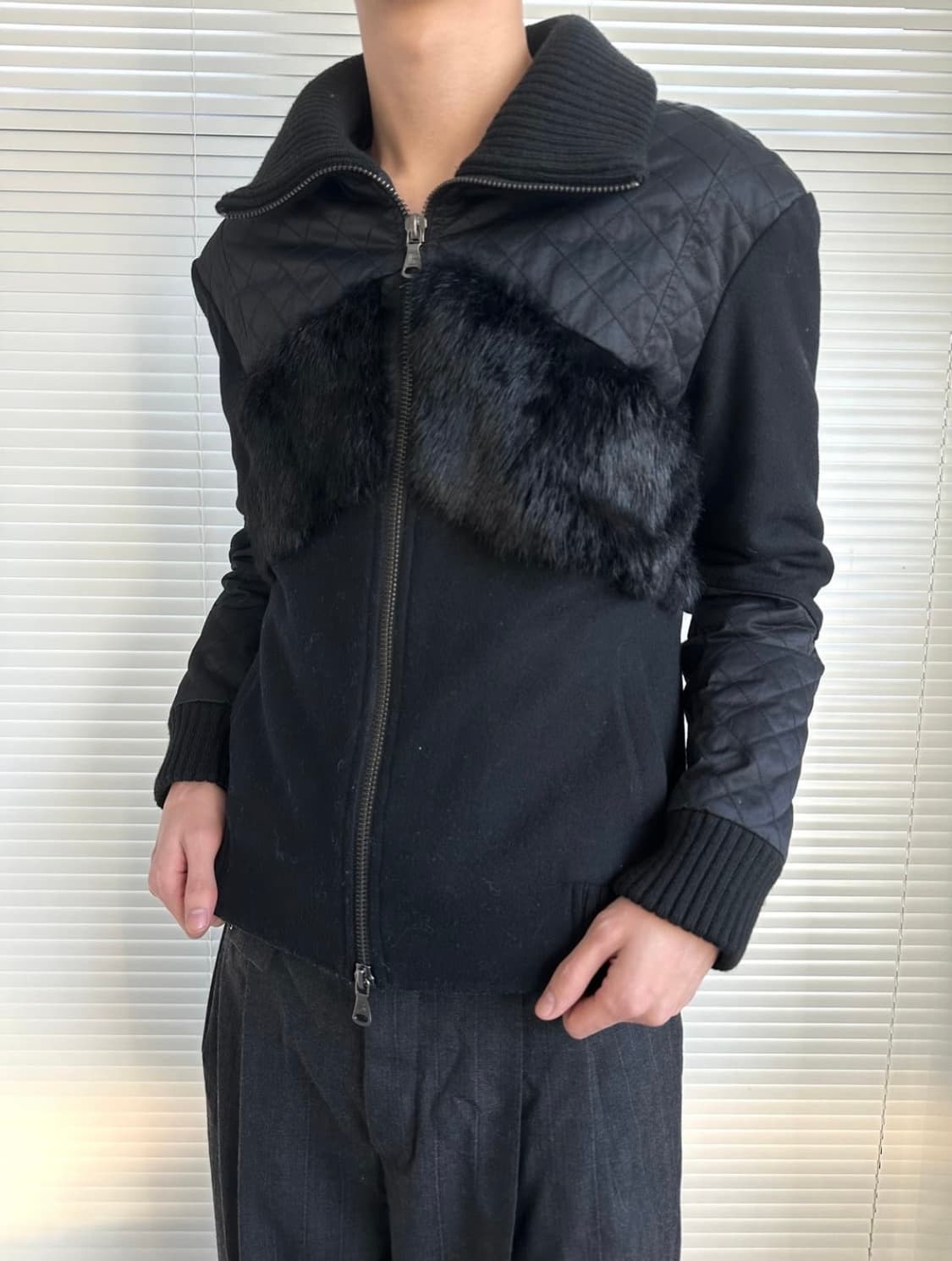 발망 퍼 하이넥 봄버 자켓 상품이미지1