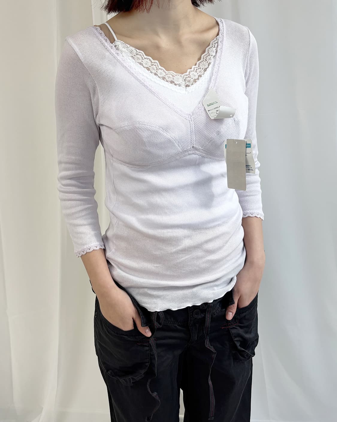 japan triumph lilac lace inner 3/4 top 상품이미지8