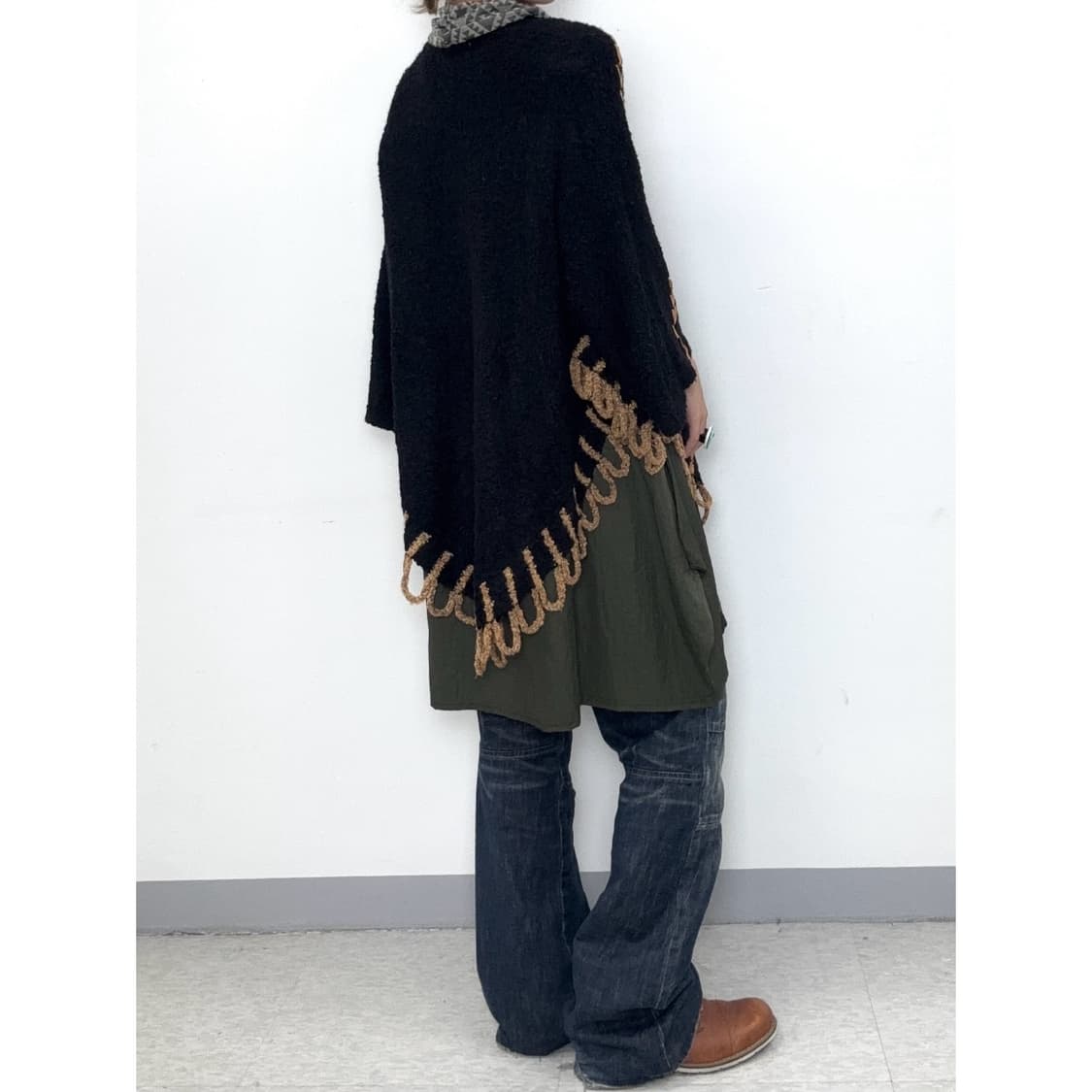 빈티지 히피 블랙 케이프 망토 판쵸 상품이미지4