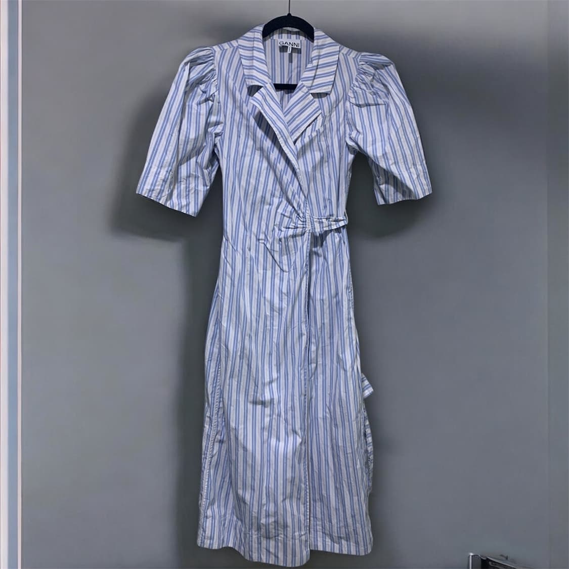 가니 스트라입 셔츠 랩원피스 34사이즈 상품이미지1