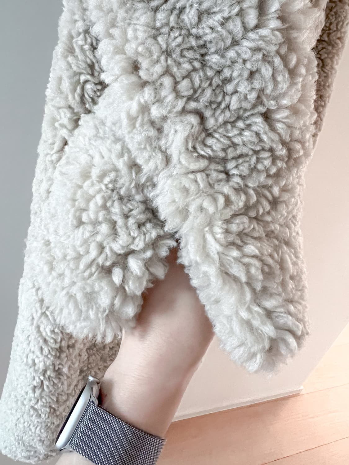 렉토 에코 퍼 더블 브레스트 테디 코트 S 상품이미지6