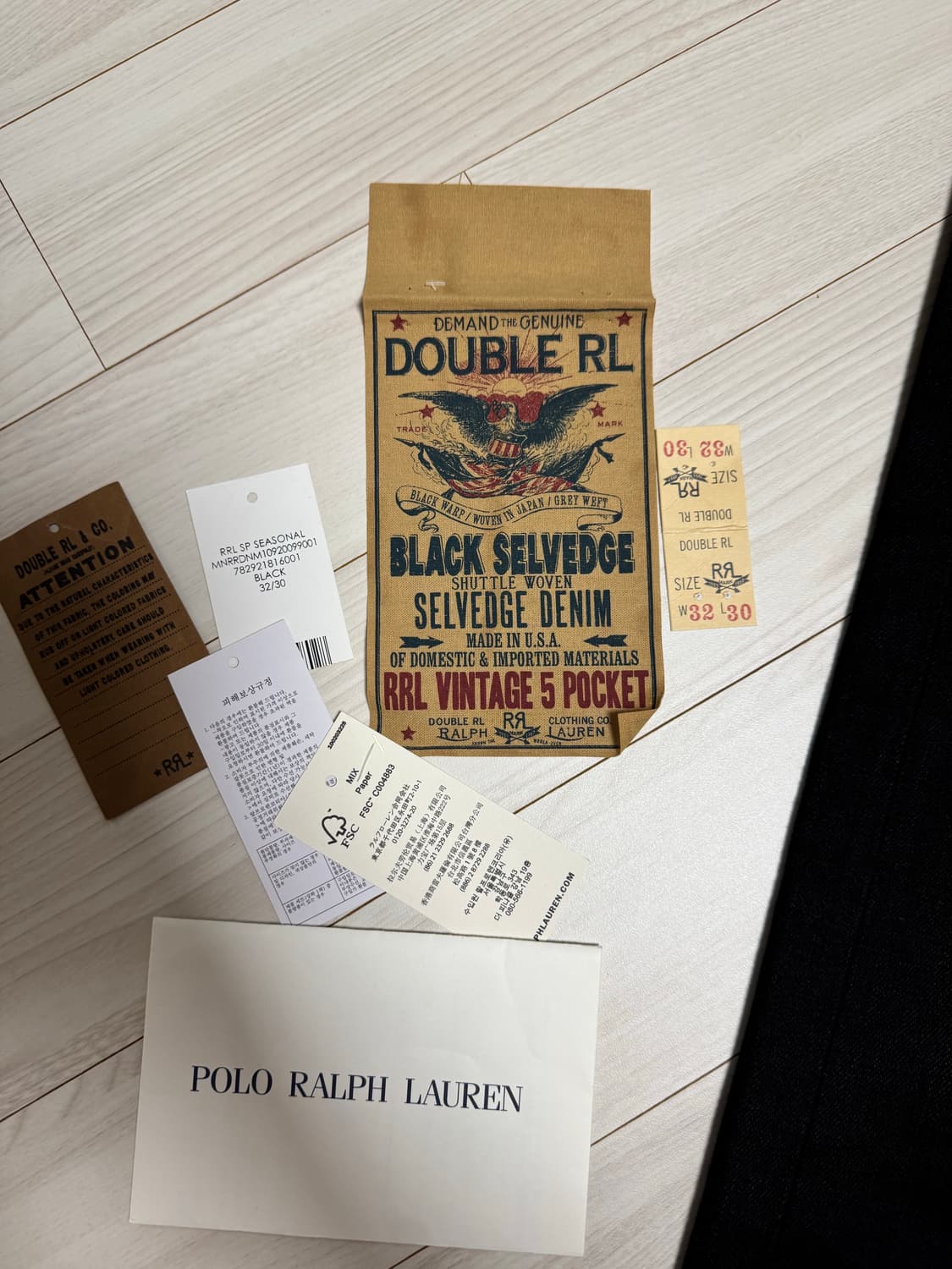 더블알엘 빈티지파이브포켓 블랙온블랙 32/30 상품이미지7