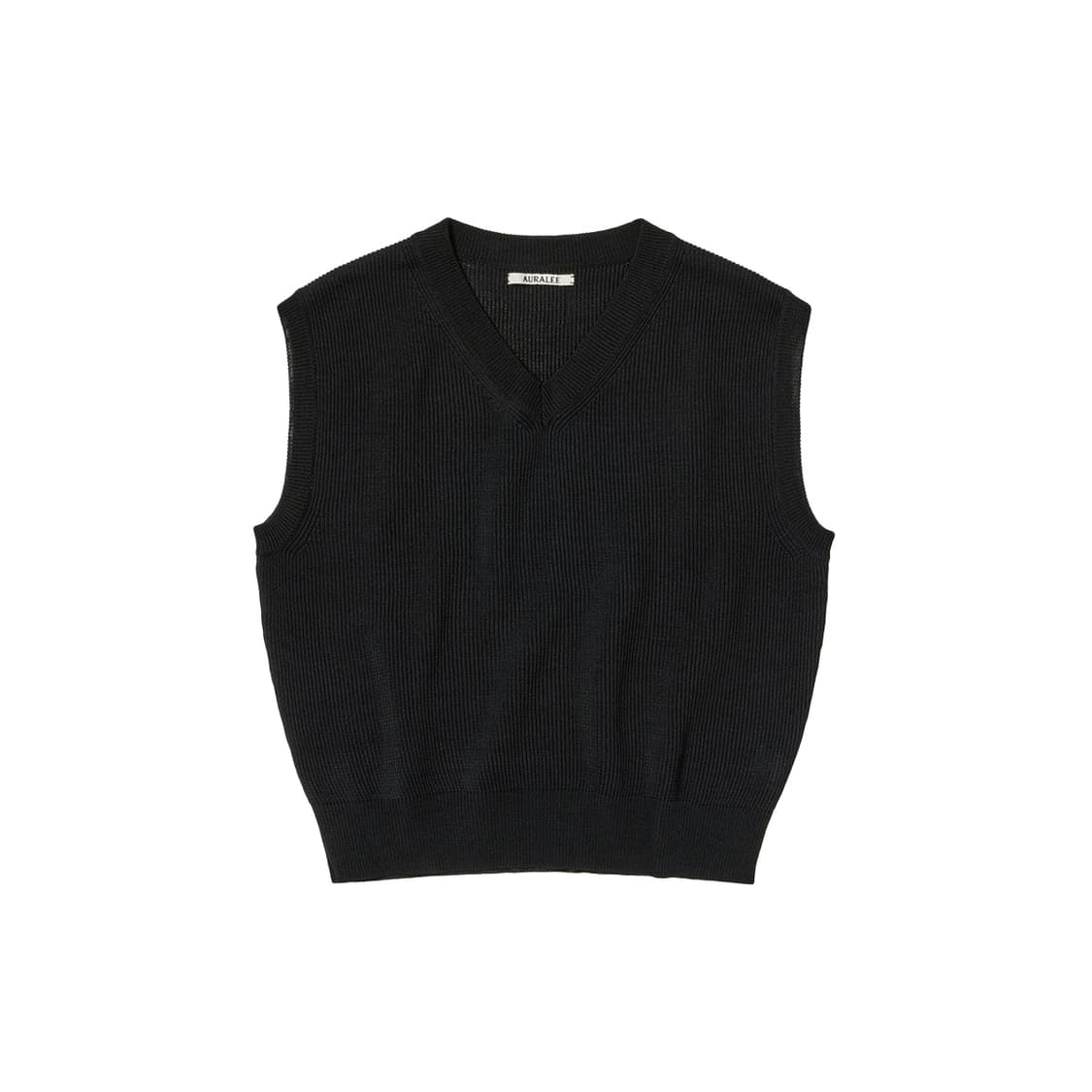 FLAT YARN RIB KNIT VEST BLACK 상품이미지1
