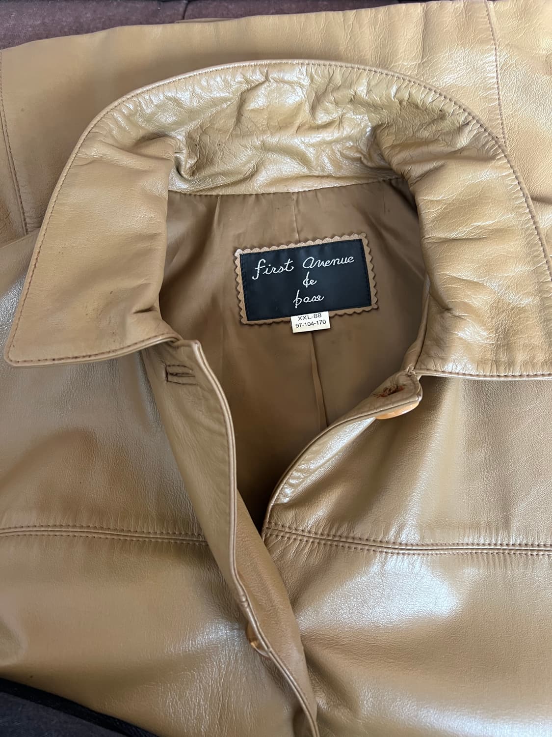 First Avenue de base 여성 카멜베이지 가죽자켓 싱글자켓 상품이미지4