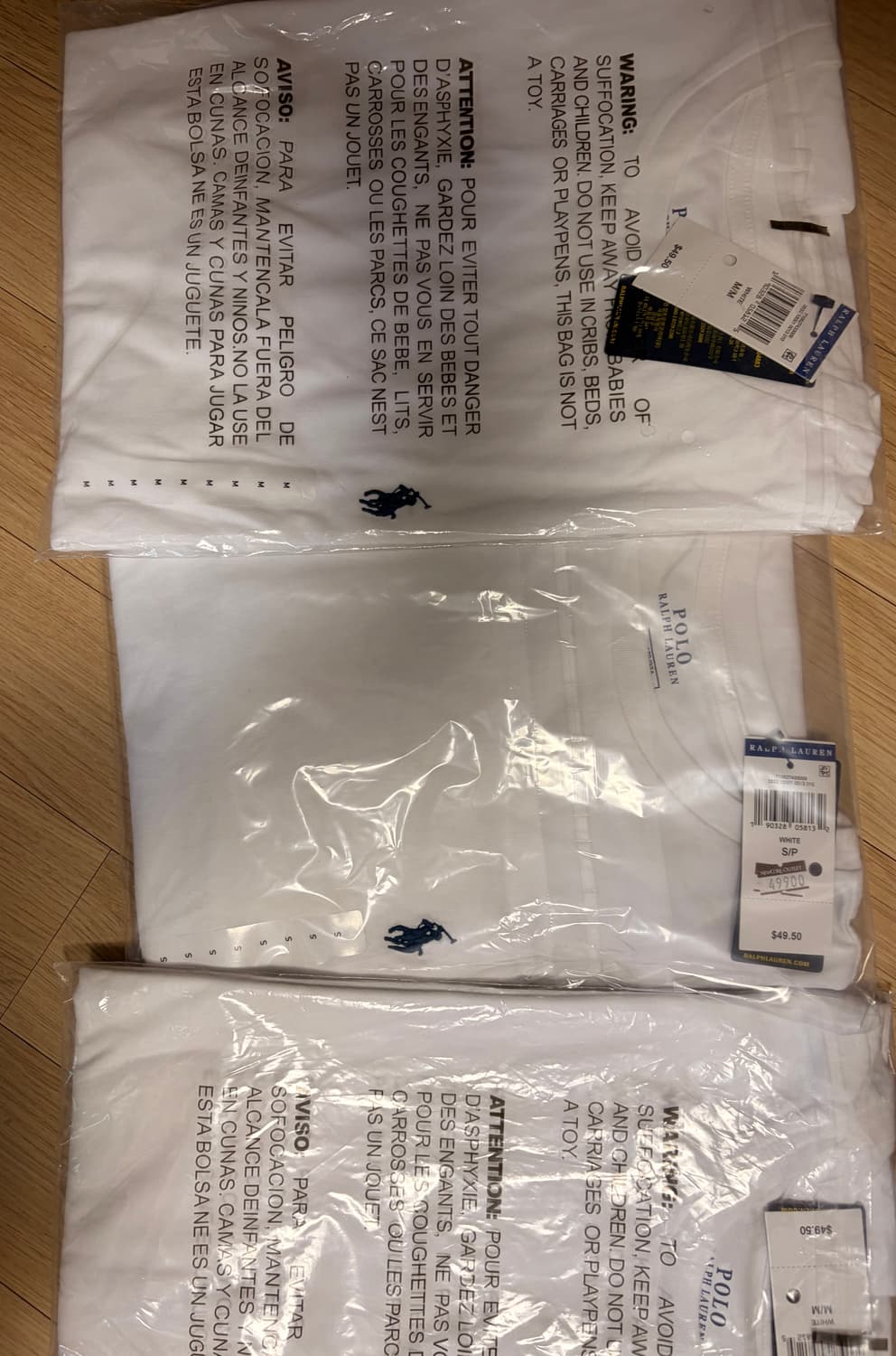 폴로 롱슬리브 화이트 재고정리 S,m 새상품 상품이미지2