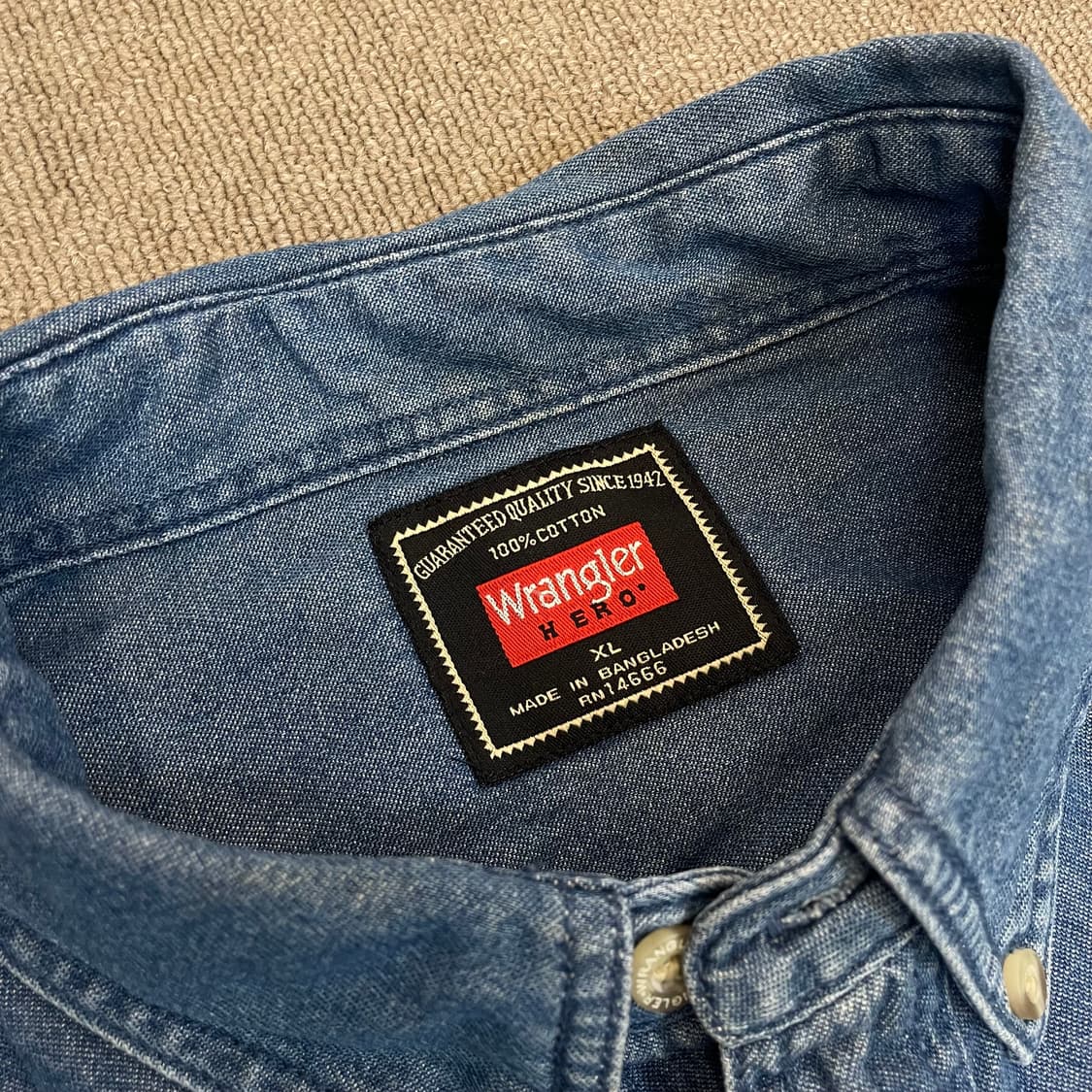 90s Wrangler 랭글러 데님셔츠 xl  상품이미지2