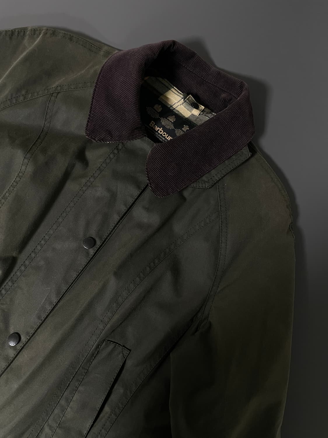 [38] 바버 비드넬 왁스 자켓 세이지 상품이미지3