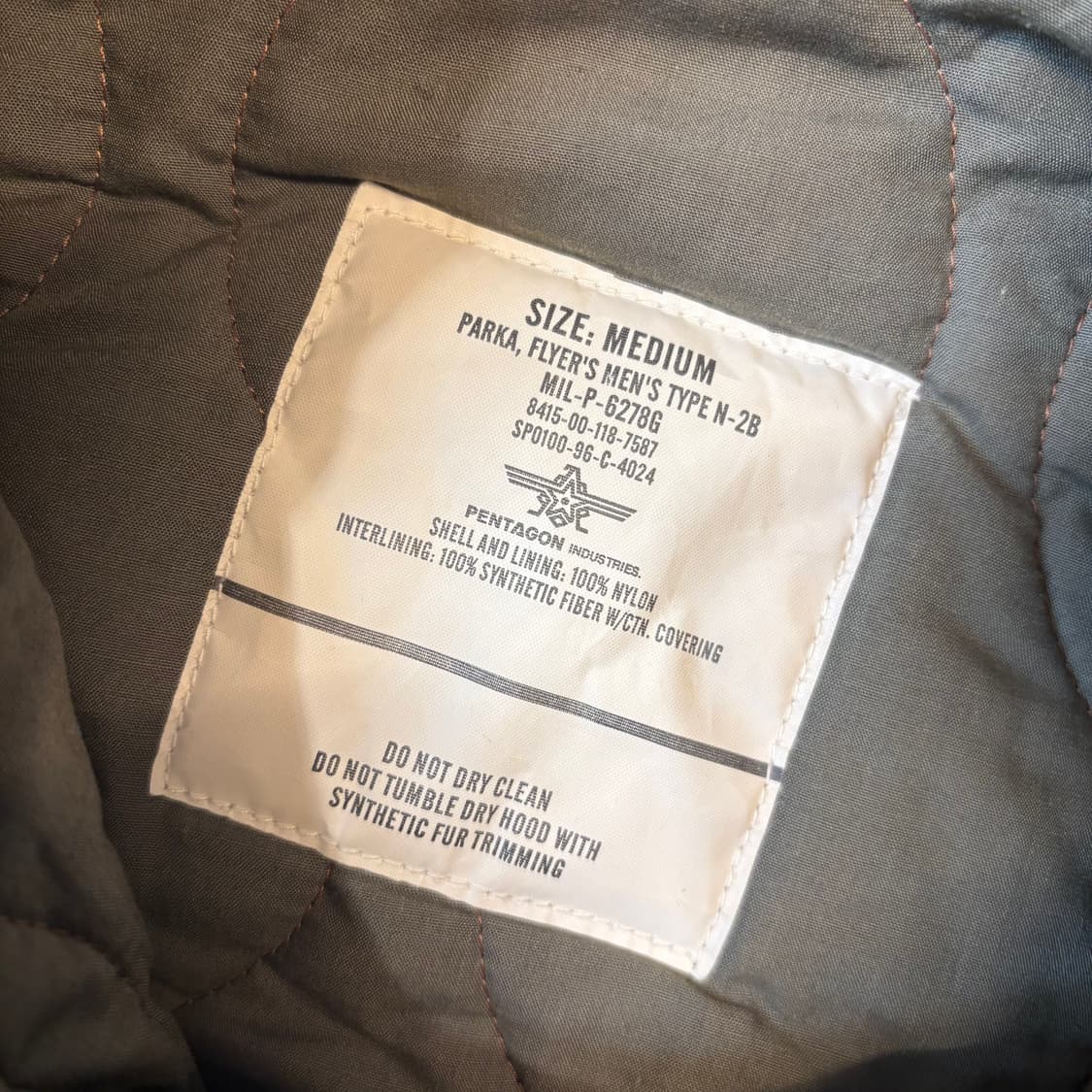 펜타콘 인더스트리 N-2B 타입 플라잉 파카 상품이미지9