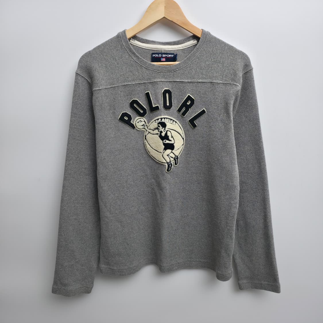 [S] 90s 폴로 랄프로렌 바스켓볼 펠트 트레이닝 롱슬리브 상품이미지1