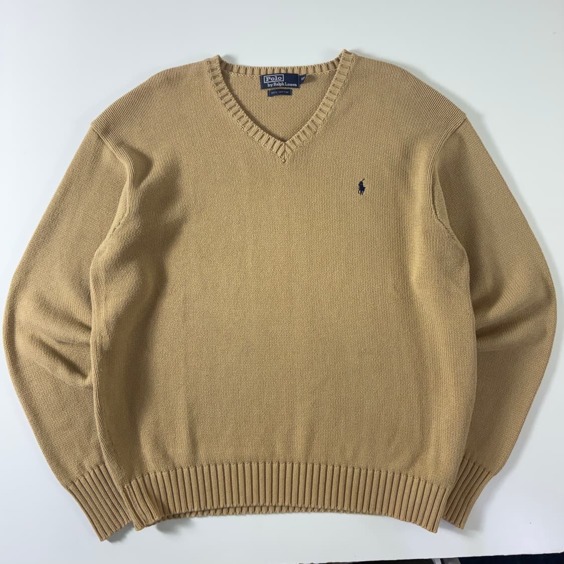 Polo 폴로 랄프로렌 오버핏 베이지 코튼 니트 상품이미지1