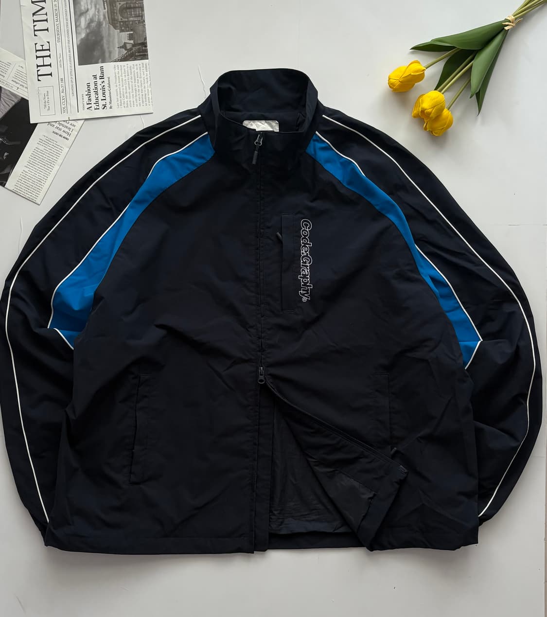 코드그라피 투웨이 배색 테크 바람막이 상품이미지2