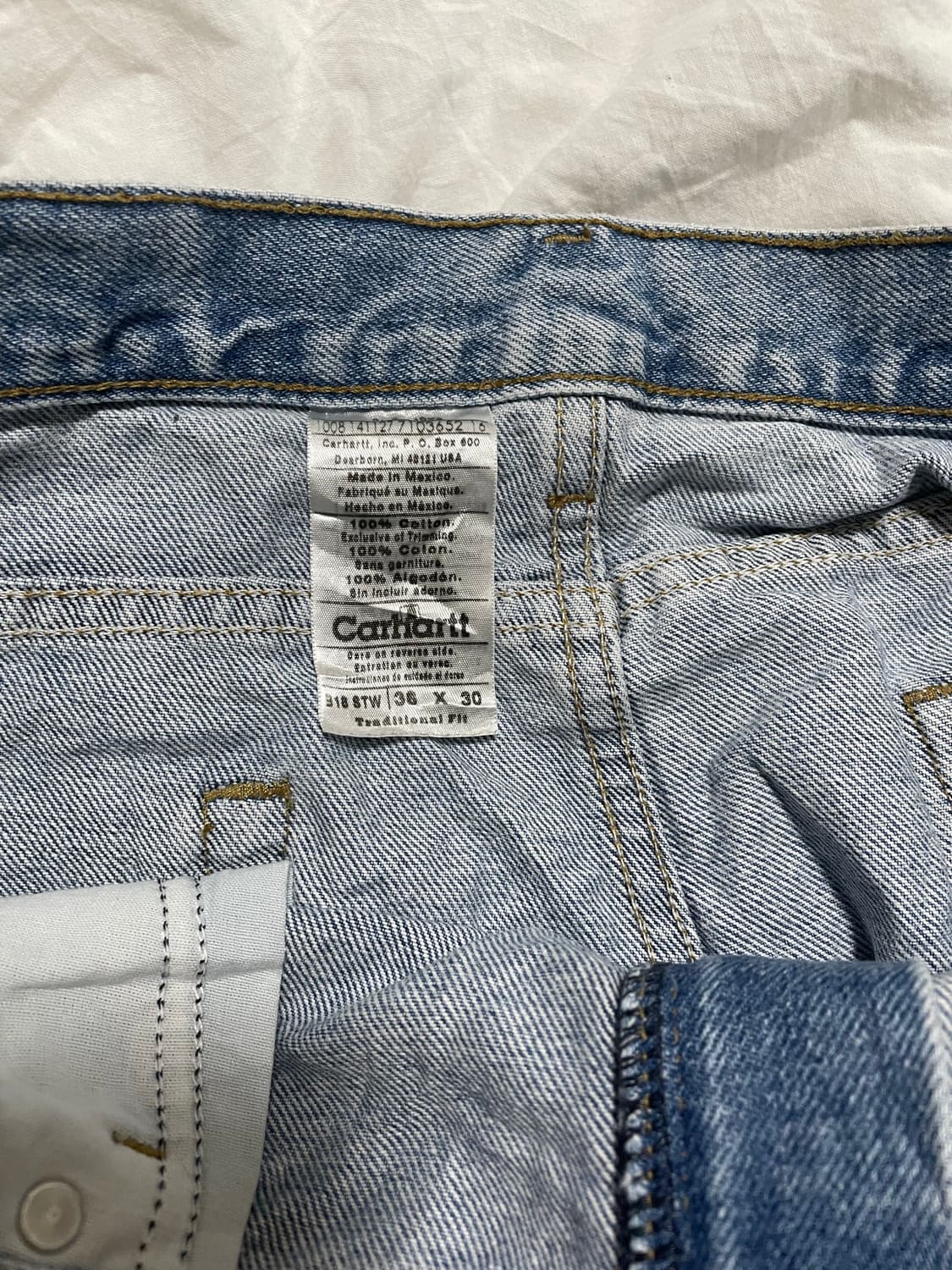     Carhartt 빈티지 라이트워시 데님 팬츠 38x30 상품이미지4