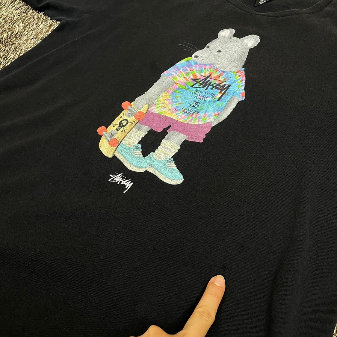 스투시 stussy 블랙 그래픽 반팔 티셔츠 M 상품이미지5