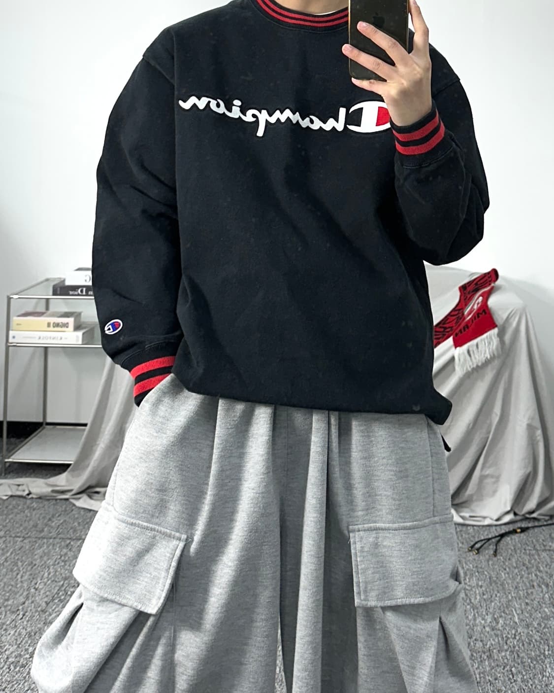 챔피온 제펜 빅로고 어센틱 맨투맨 M 상품이미지3