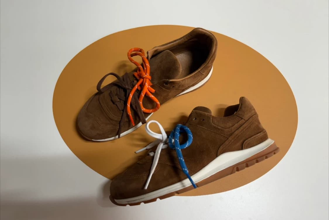 브라운 스웨이드 소가죽 스니커즈 상품이미지3