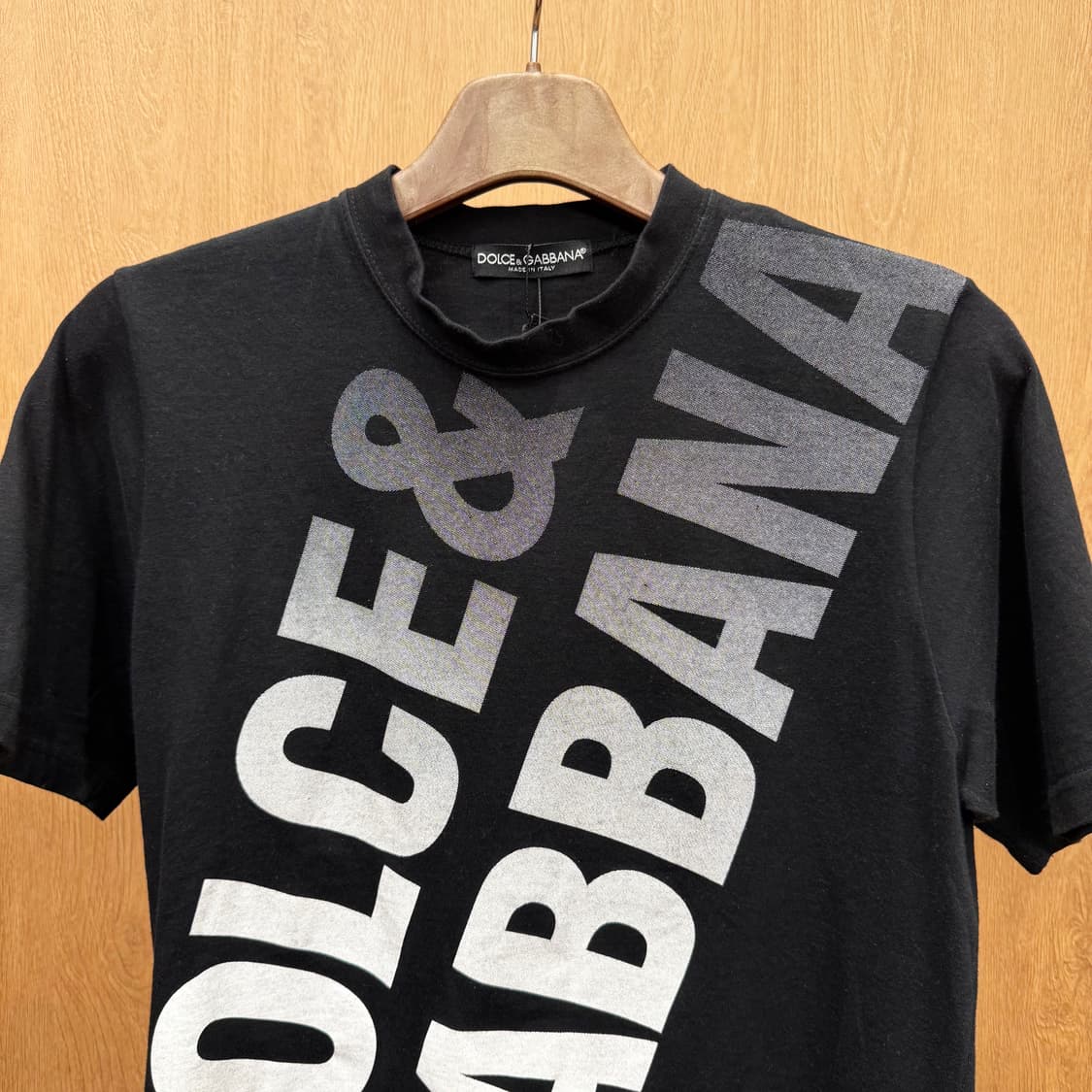 돌체앤가바나 빅 로고 프린트 반팔 티셔츠 그래픽 디자인 블랙 상품이미지4