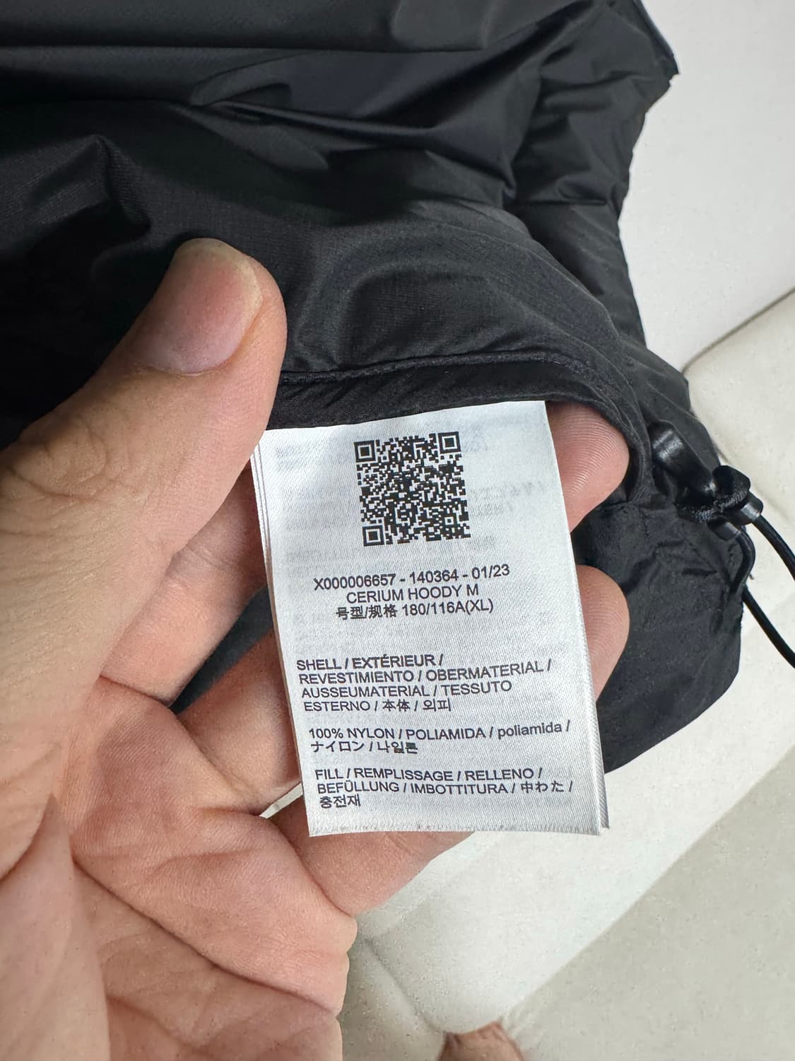 XL 아크테릭스 세륨 후디 블랙 /lt 상품이미지7