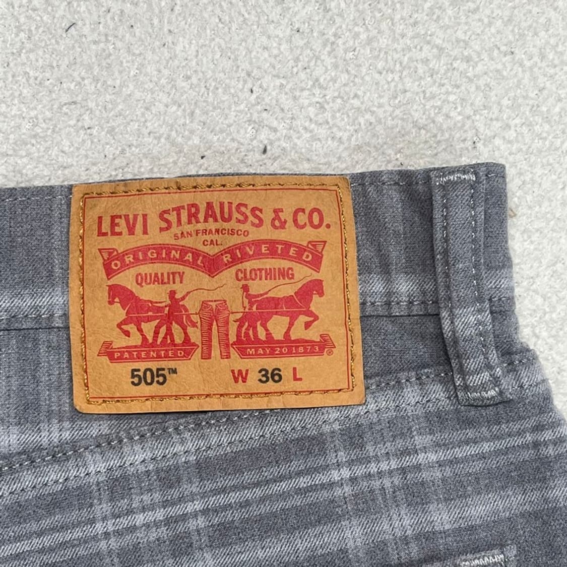 LEVI'S 505 코튼 체크 팬츠 그레이 36 상품이미지6