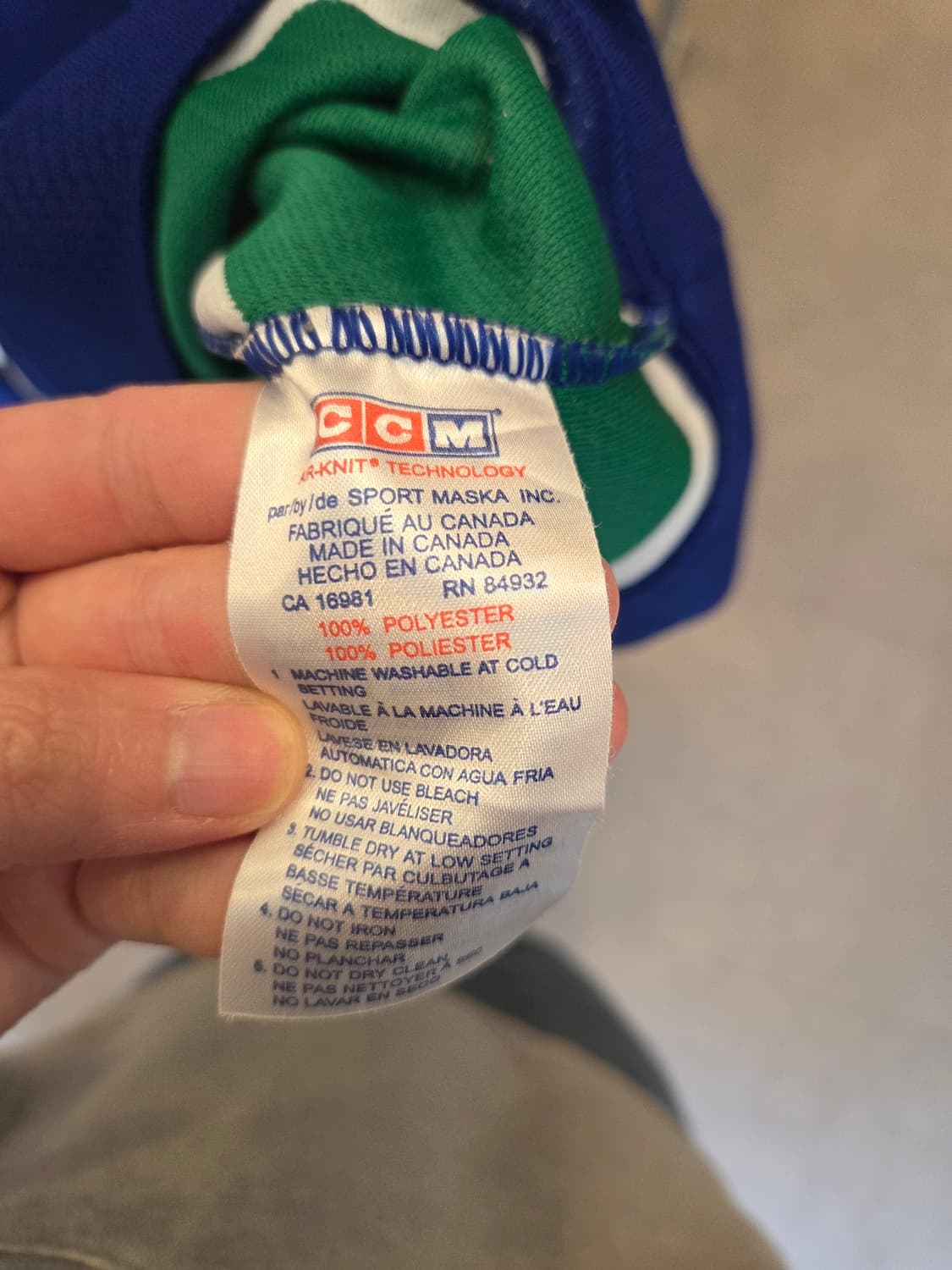 [00s 캐나다생산] CCM NHL 밴쿠버 커넉스 빈티지 하키져지 상품이미지5