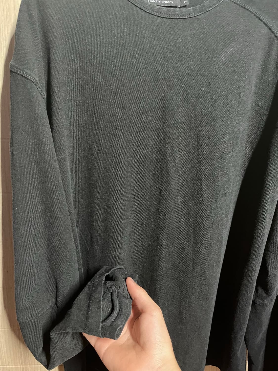 해칭룸 Double sleeve tee 블랙 3사이즈 상품이미지3
