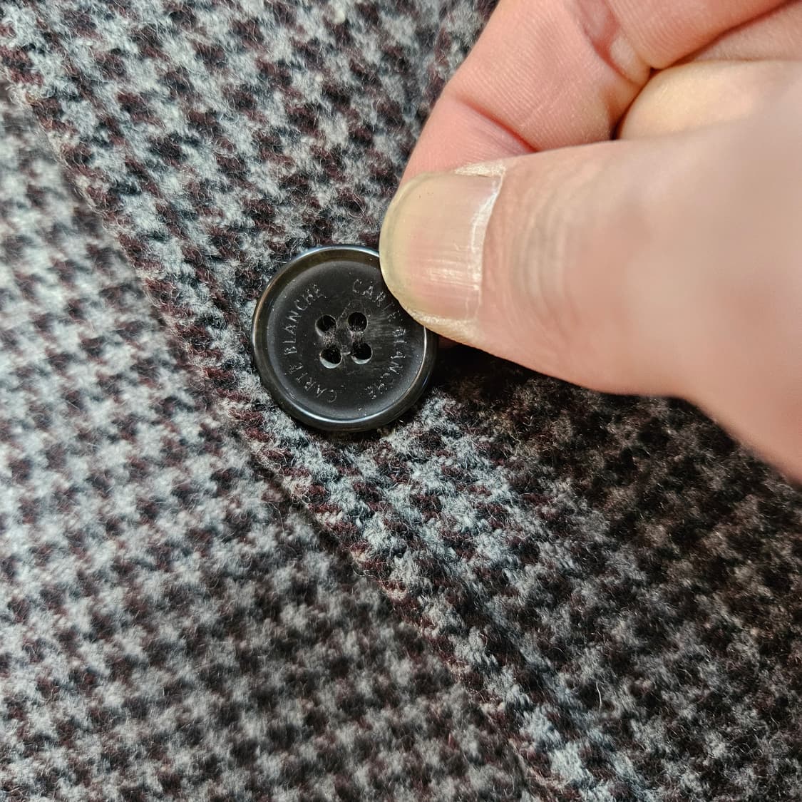 까르트블랑슈 엘보패치 체크 울 블레이저 자켓 105size 상품이미지6