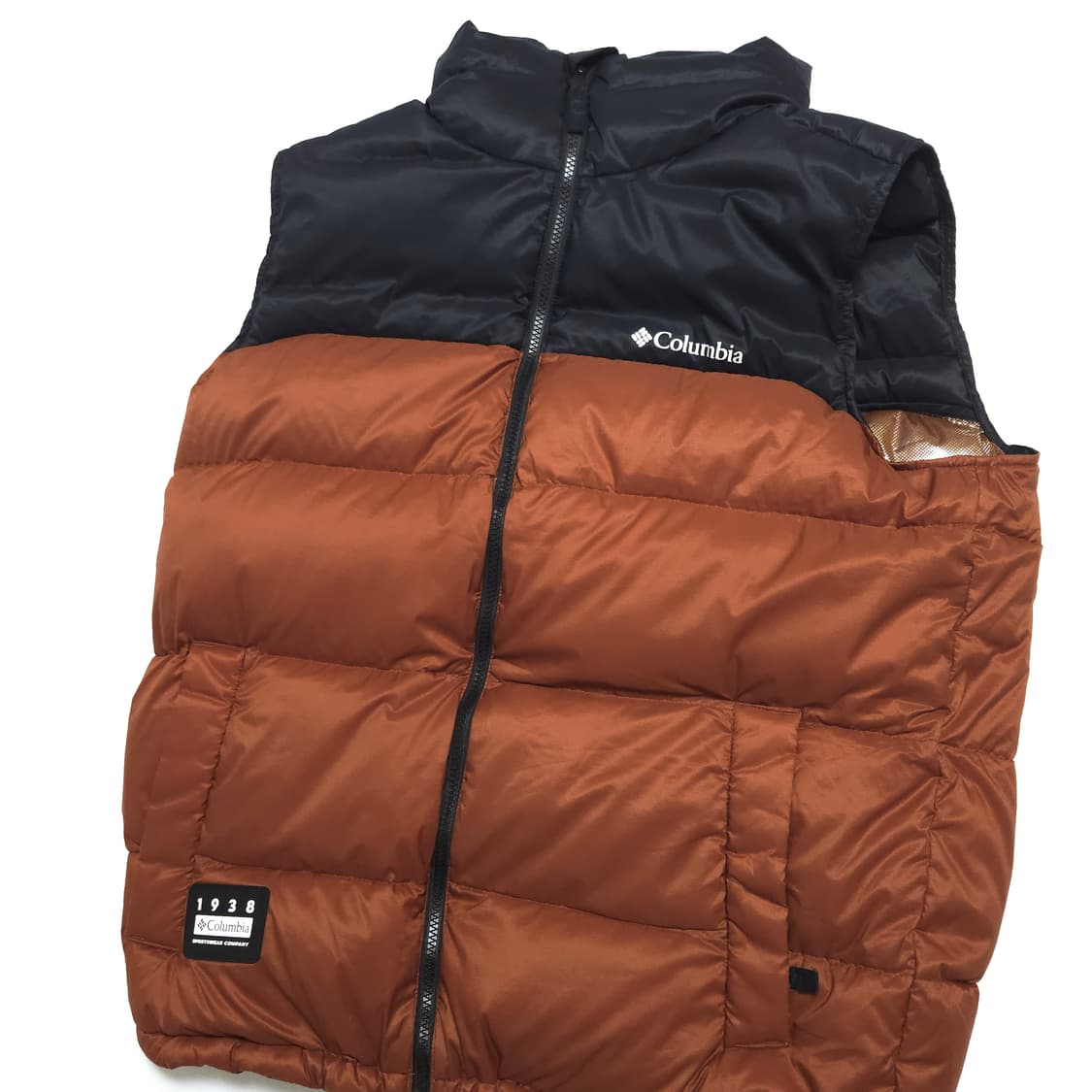 컬럼비아 옴니히트 구스다운 패딩 베스트 조끼 브라운오렌지 상품이미지2
