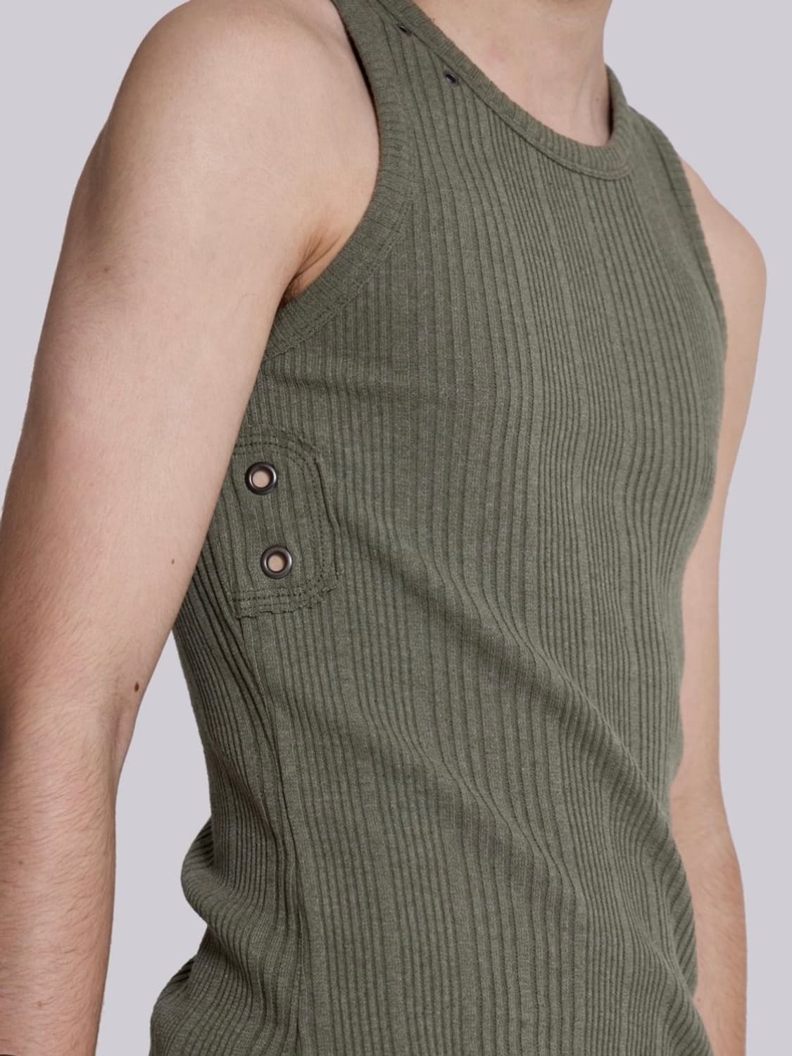 제이디드런던 Khaki Hardware Rib Vest 상품이미지1