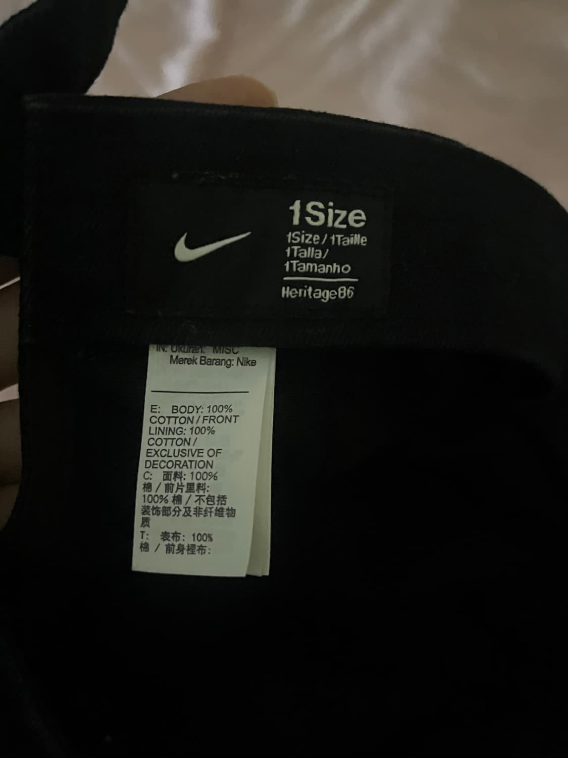 나이키 헤리티지 86 퓨추라 워시드 캡 블랙 화이트 모자 상품이미지3