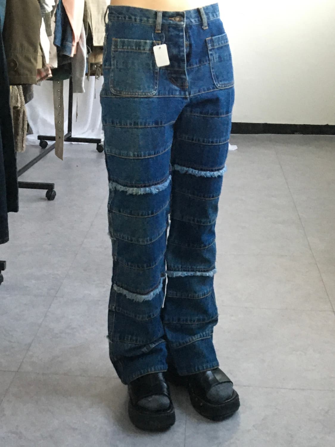 Patch work point denim pants 상품이미지1
