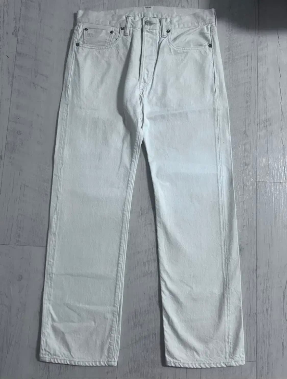 RRL 미국산 스트레이트 레그 핏 내추럴 / 화이트 데님 팬츠 32x30 상품이미지1