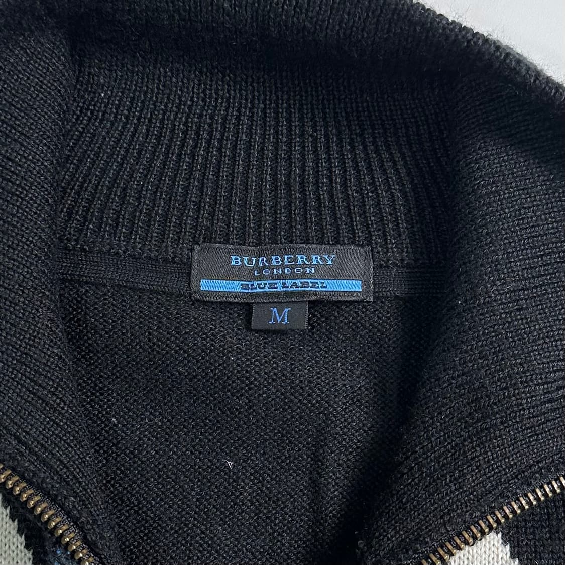 버버리 블루라벨 아가일패턴 울 니트 집업 상품이미지5
