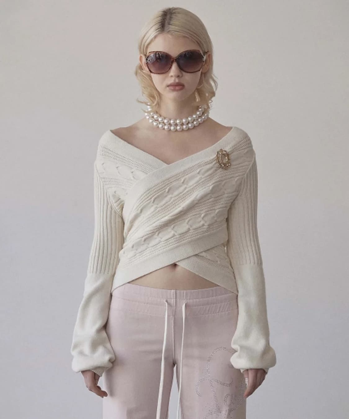 스컬프터 Cable Wrap Shrug Ivory M 상품이미지1