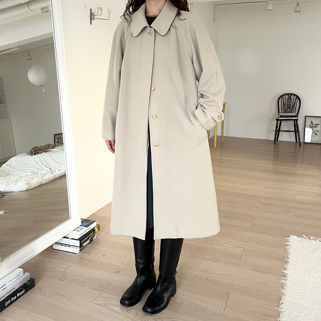 클라우드 컬러 클래식 빈티지 울 코트 상품이미지1