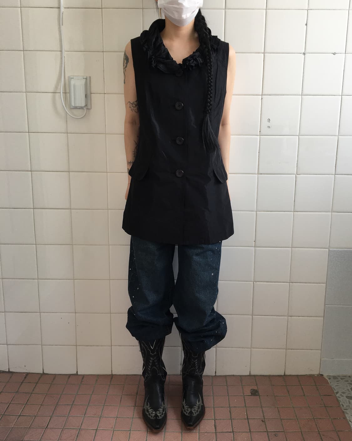 Cubic point wide denim pants 상품이미지9