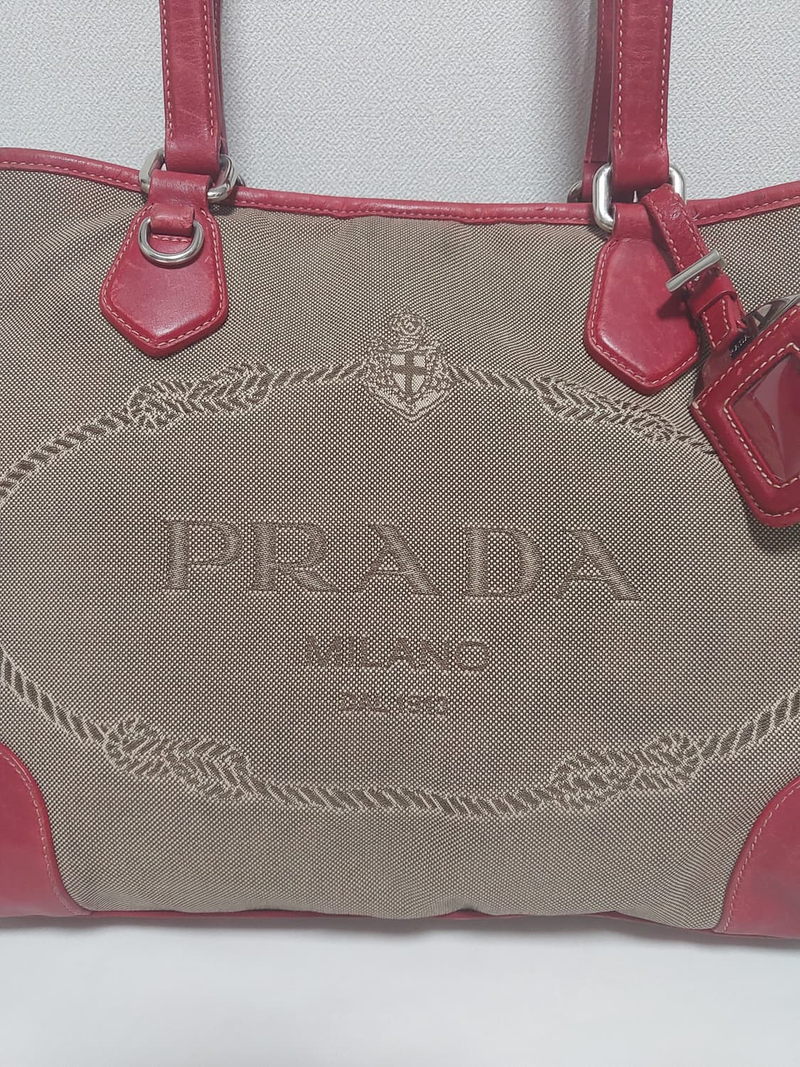 [정품] 프라다 자카드 캔버스 로고 숄더백 상품이미지2