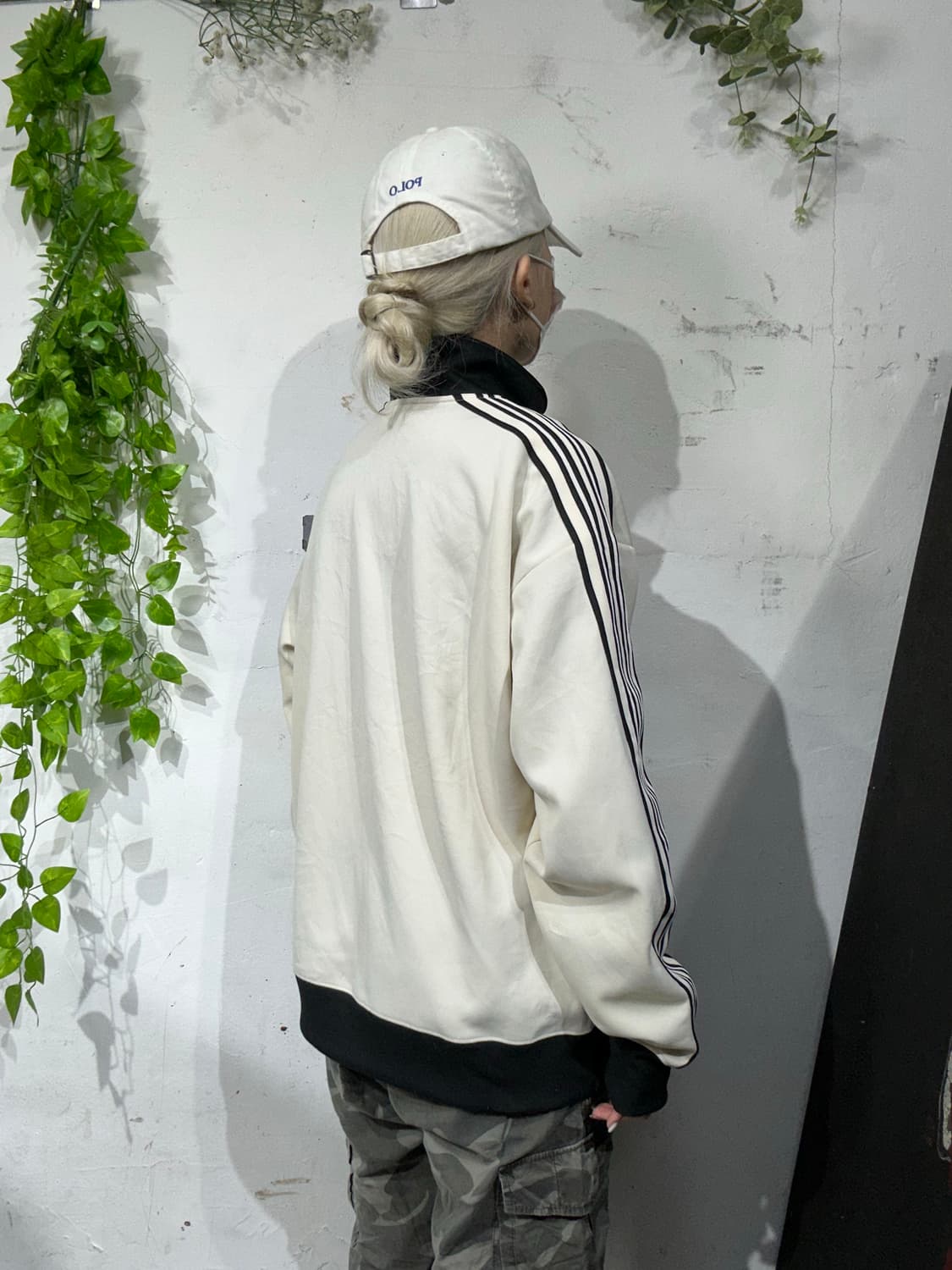 컨버스 일본판 아이보리 블랙 사이드 라인 트랙탑 져지 L 상품이미지3