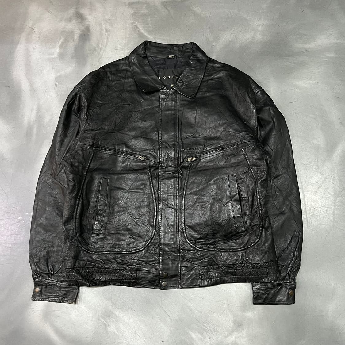  context 카라 레더 자켓 y14925 상품이미지1