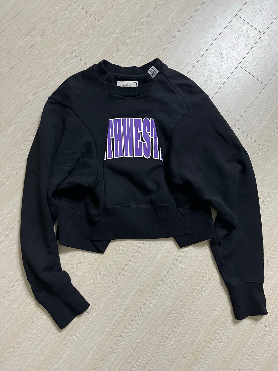 mihara yasuhiro 크롭 맨투맨 상품이미지2