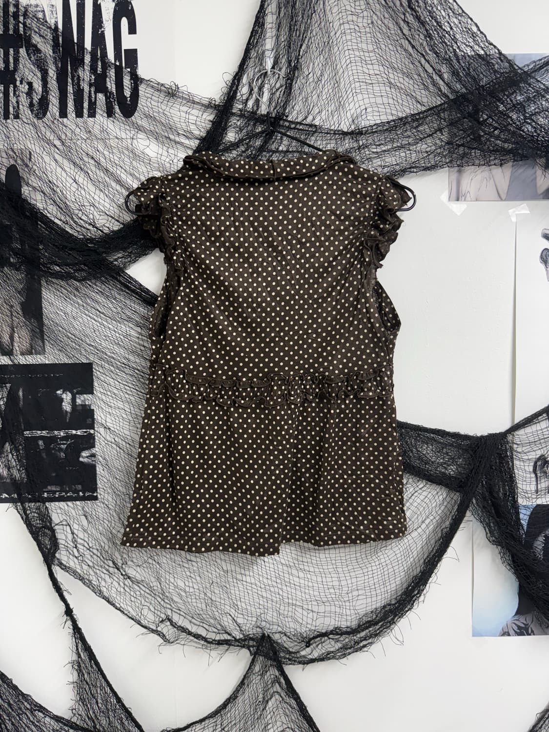 nerd girl dot lace detail sleeveless  상품이미지3
