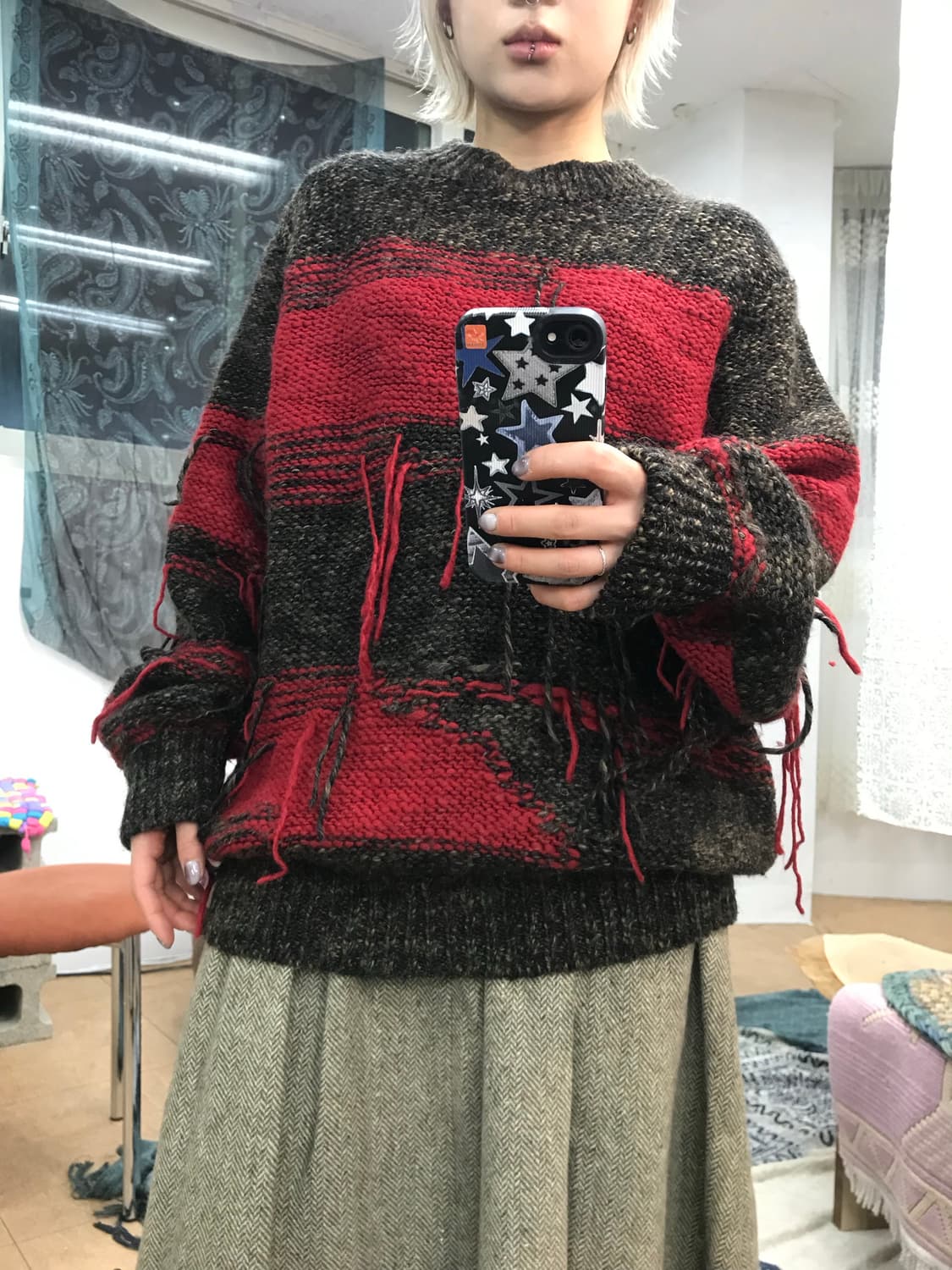 SJYP 투톤 배색 니트 상품이미지2