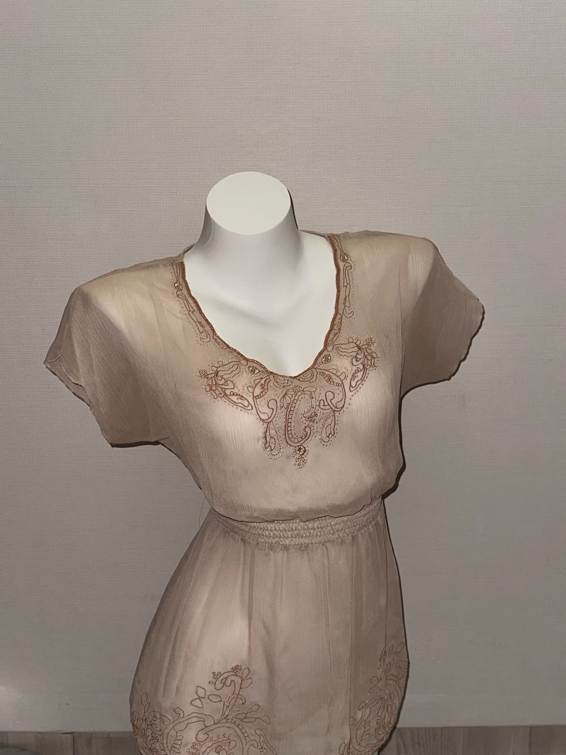 빈티지 페어리코어 시스루 반소매 블라우스 상품이미지2